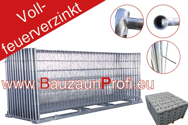 30x Mobilzaun/ Bauzaun Profi business1,2 inkl. Fuß