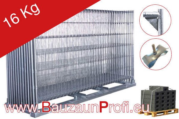 30x Mobilzaun/ Bauzaun Standard +. Fuß und Verbinder